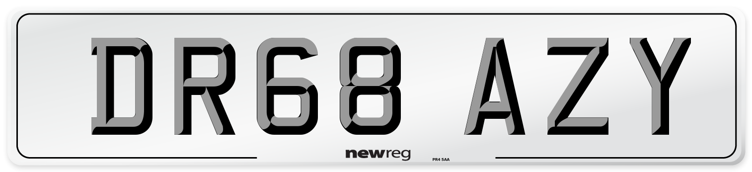 DR68 AZY Number Plate from New Reg